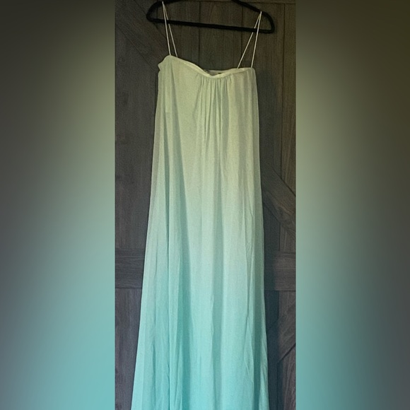 Erin Fetherston Soft Green "Daria" Ombré Chiffon Flowy Strapless Dress NWOT sz 8 - Picture 4 of 6